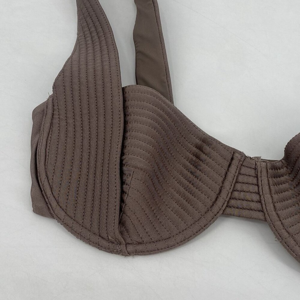 Devon Windsor Size XL Rue Top Bikini Taupe Brown Satin Swim Top - Picture 6 of 13
